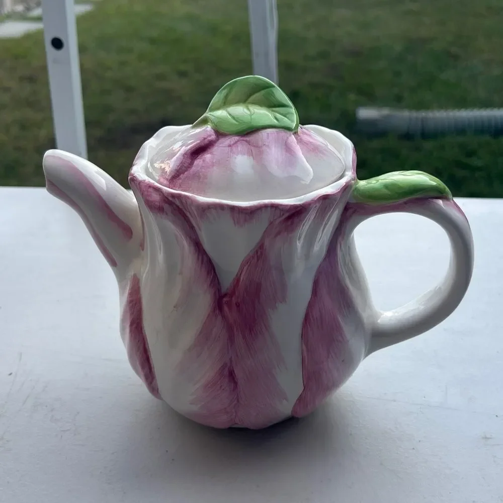 Bombay Pink and Green Floral Teapot